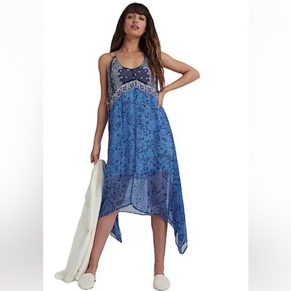 Lucky Brand Blue Paisley Strappy Dress - Picture 2 of 5